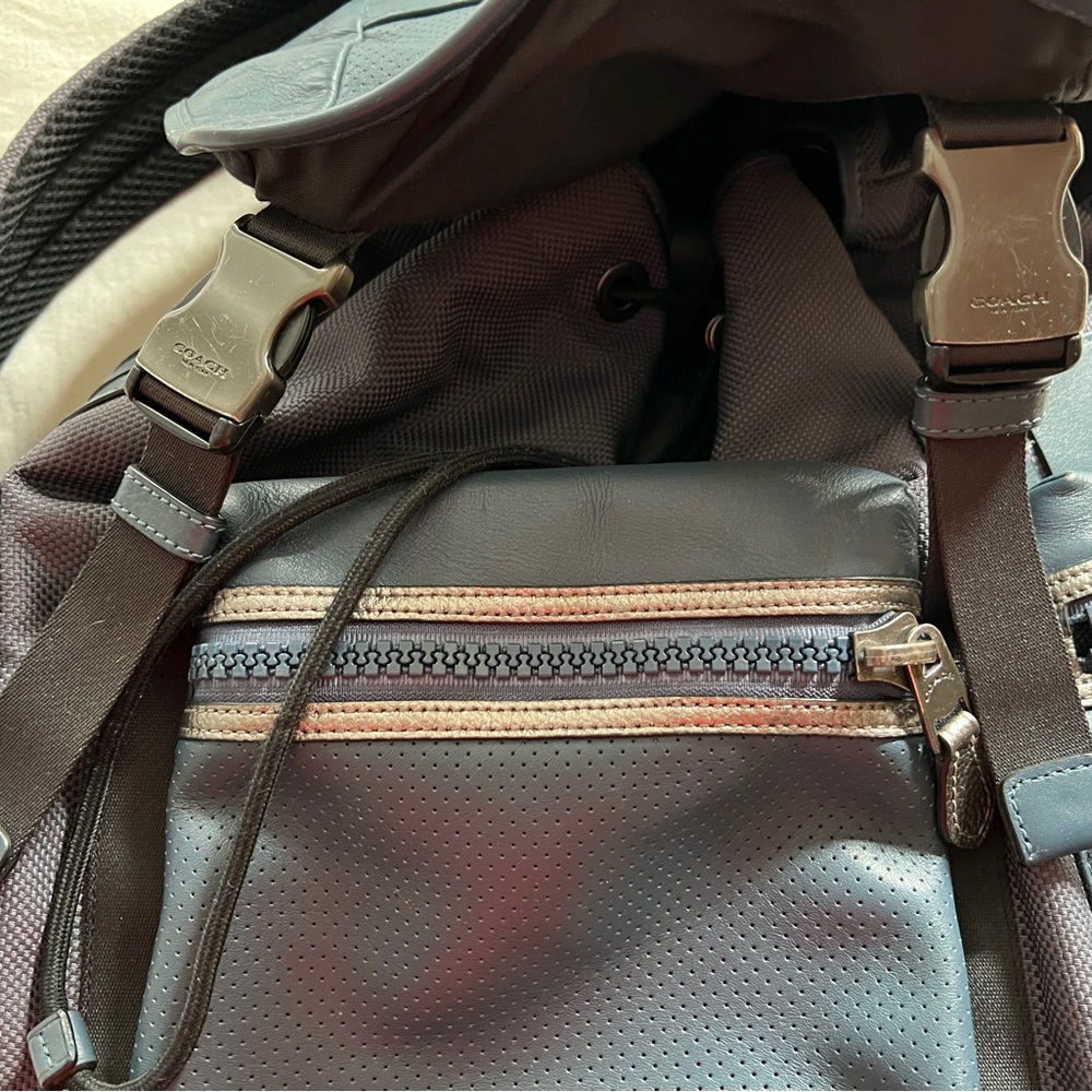 Coach Blue and Black TERRAIN TREK Leather Backpack - Picture 3 of 11